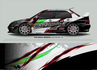Obraz premium Racing Car Decal Graphic Vector, wrap vinyl sticker. Graphic abstract stripe designs for Racing vehicles.