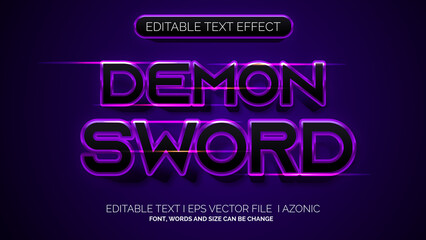 Editable Text Effect Demon Sword
