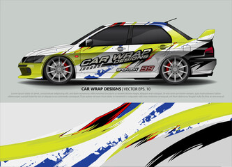 Racing Car Decal Graphic Vector, wrap vinyl sticker. Graphic abstract stripe designs for Racing vehicles.