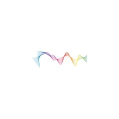 Sound waves line equalizer logo vector illustration