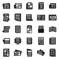 Newspaper icons set simple vector. Stack magazine
