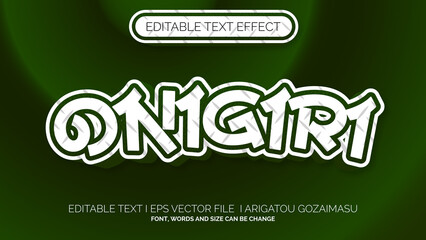Editable Text Effect onigiri texture