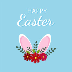 Fototapeta na wymiar Happy Easter holiday background. Poster for advertising, promotion, shopping, marketing