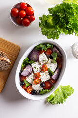 Baked feta cheese with vegetables