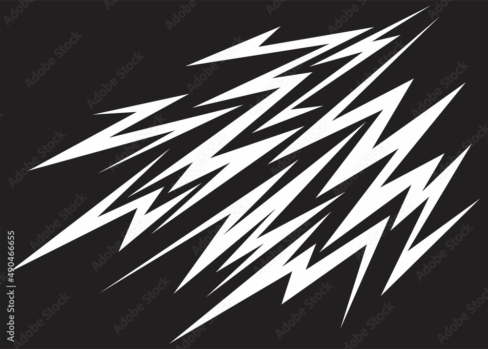 Aufkleber abstract background with various sharp, zigzag and lightning pattern