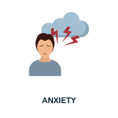 Anxiety flat icon. Colored element sign from psychological disorders collection. Flat Anxiety icon sign for web design, infographics and more.