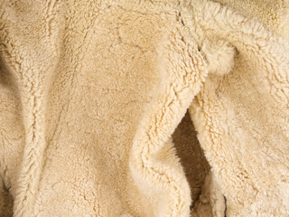 Texture of natural fur folds. Top view
