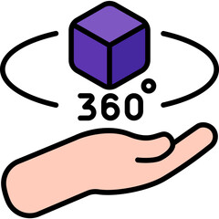 3d filled outline icon