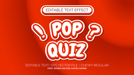 Editable Text Effect Pop Quiz