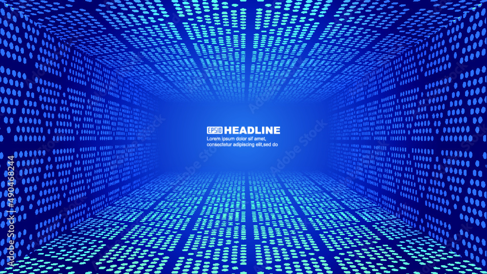 Poster the blue pixels extend the sense of space and the sense of vector background