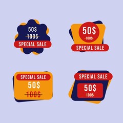 Discount tag collection design with vector file for your digital marketing 