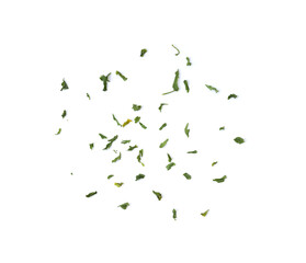 Dried parsley isolated on a white background