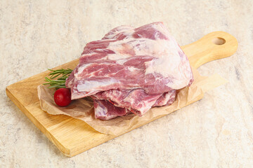 Raw pork ribs for cooking