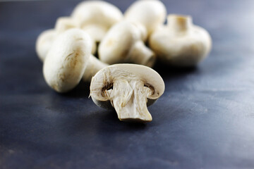 mushrooms on black table