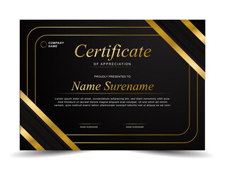 Modern Gold Black Certificate Template