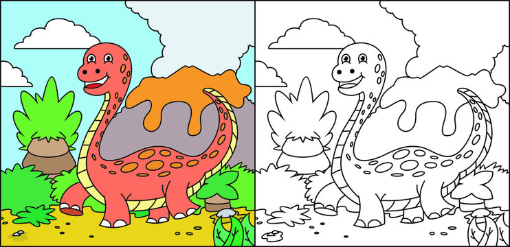 Coloring Pages Of Cute Dinosaur