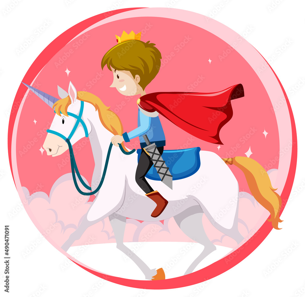 Sticker Fantasy knight character on white background