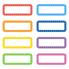 Name tag set of rectangular lines and dotted lines.	
