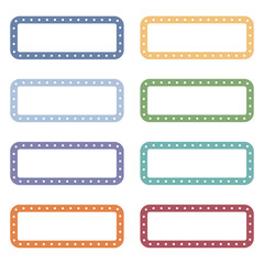 Name tag set of rectangular lines and dotted lines.	
