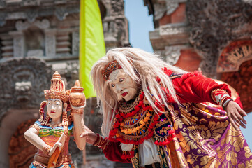 Naklejka premium Barong is a panther-like creature and character in the Balinese mythology of Bali, Indonesia