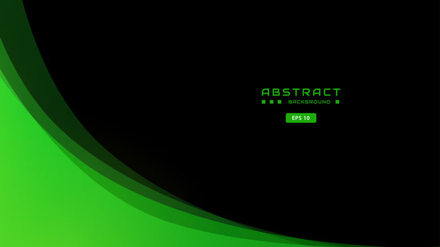 abstract green wave gradient background, green round frame concept