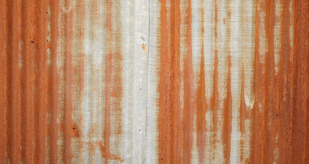 Old galvanized sheet wall with rust background