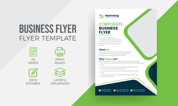 Corporate creative business flyer template design set, abstract business flyer, vector template design or business poster template design