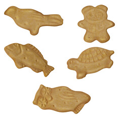 Animal Crispy cookies. 3D illustrations