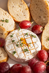Delicious appetizer with cheese brie