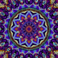 Vector seamless mosaic art pattern. Art background.