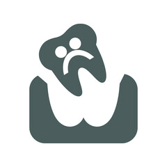 Loose teeth icon. Gray vector illustration.