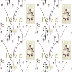 Flower dreaming. Set of seamless patterns.