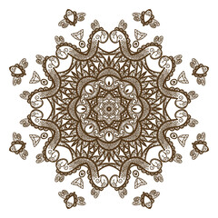 Round pattern, Circular ornament design element, Vector
