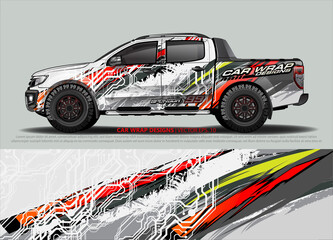 Racing Car Decal Graphic Vector, wrap vinyl sticker. Graphic abstract stripe designs for Racing vehicles.
