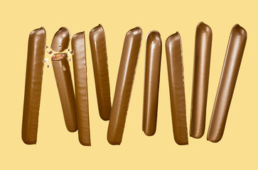 fingers biscuits chocolate. 3D illustration