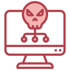 COMPUTER red line icon,linear,outline,graphic,illustration