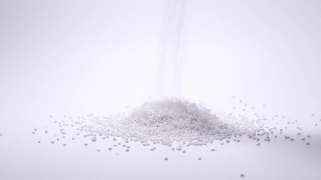 Polymer products of different colors. Polymers and polystyrene. Chemical industry. electrical industry. Inorganic and organic, amorphous and crystalline substances, high molecular compound. 