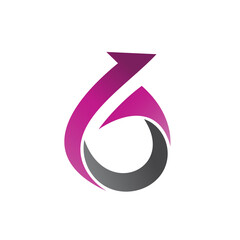 Obraz premium Number Six With Arrow Logo Vector