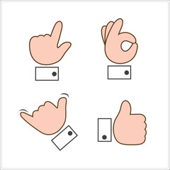 Flat Hands Gesture Icon in Vector
