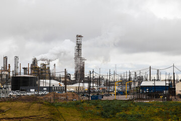 Fototapeta na wymiar Oil refinery in Beaumont, Port Arthur, USA.