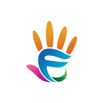 Letter F Hand Logo Vector