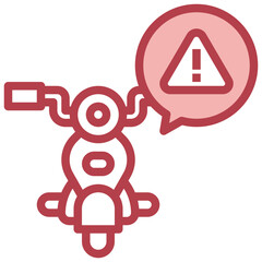 WARNING red line icon,linear,outline,graphic,illustration