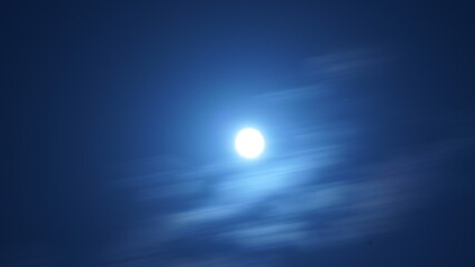 Naklejka na ściany i meble The moon night view with the bright moon in the dark sky at night