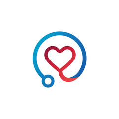 Medical with stethoscope logo design