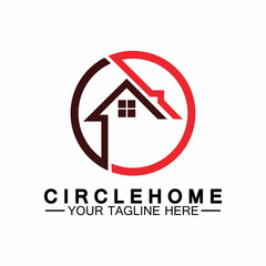 Home circle concept logo symbol vector illustration design