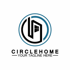 Home circle concept logo symbol vector illustration design
