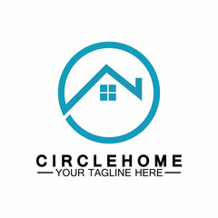 Home circle concept logo symbol vector illustration design
