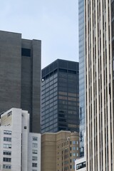 Black buildings and grey Sky 
