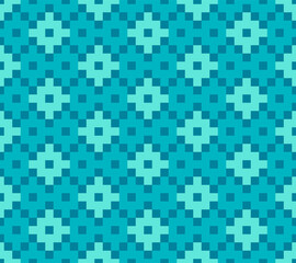 Japanese Cross Shape Checkered Vector Seamless Pattern