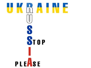 Illustration about the war between Russia and Ukraine. Stop please, no war